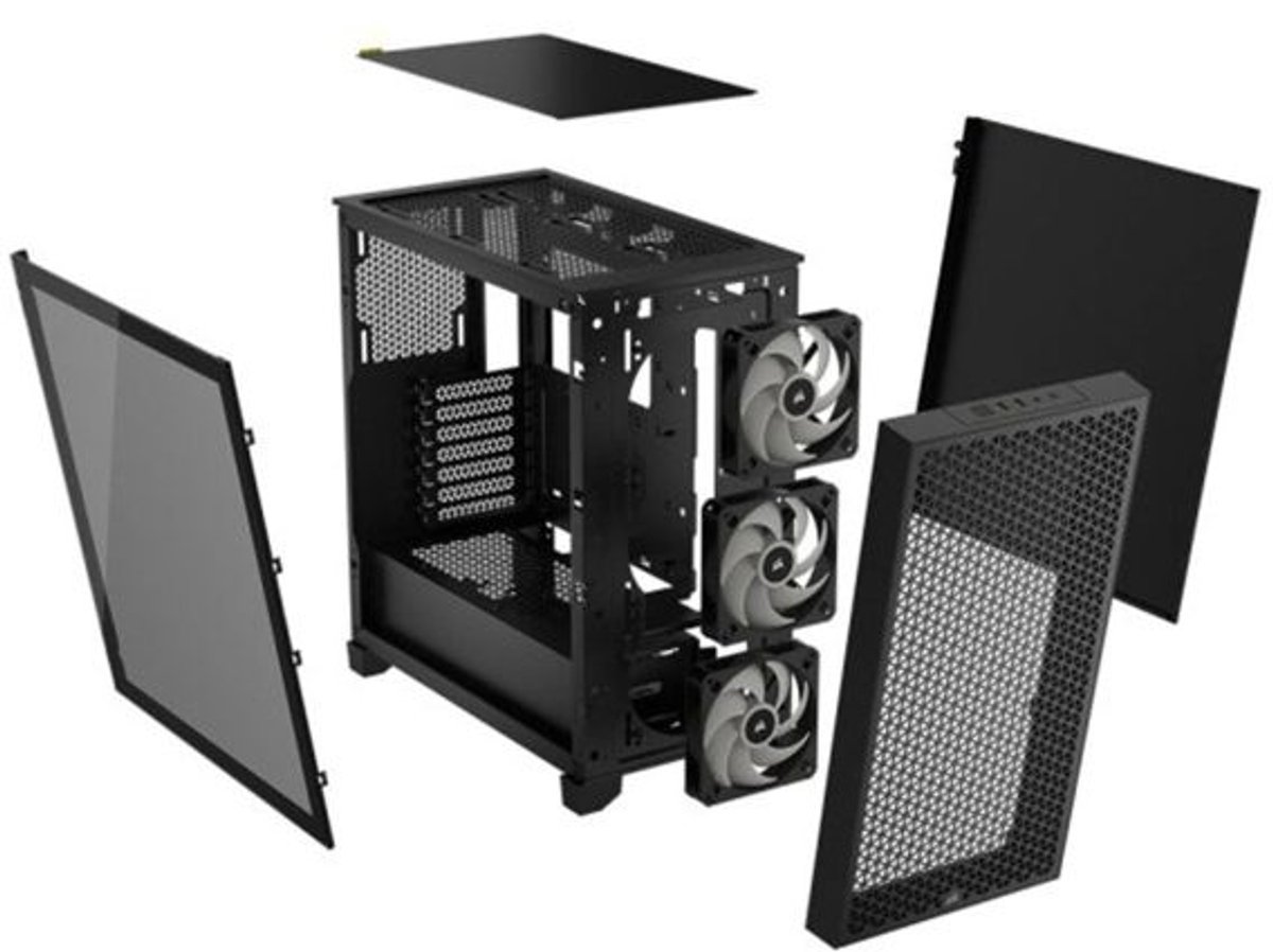 iCUE 3000D RGB Airflow Mid-Tower Case with 750W 80+ Bronze PSU - Black - afbeelding 9