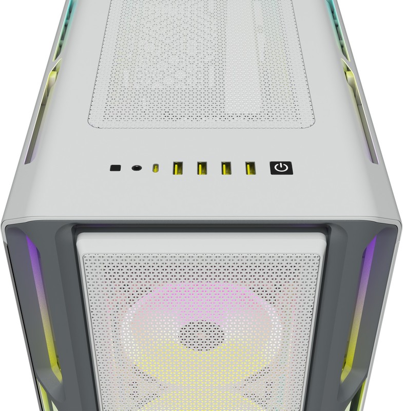 Corsair icue 5000t tempered glass whit 4 orig - Corsair iCUE 5000T RGB Tempered Glass Behuizing (White)