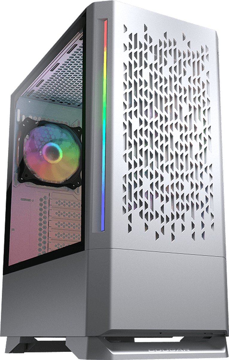 MX430 Air RGB Mid-Tower Case - White, Temoured Glass, 3x ARGB Fans - afbeelding 3