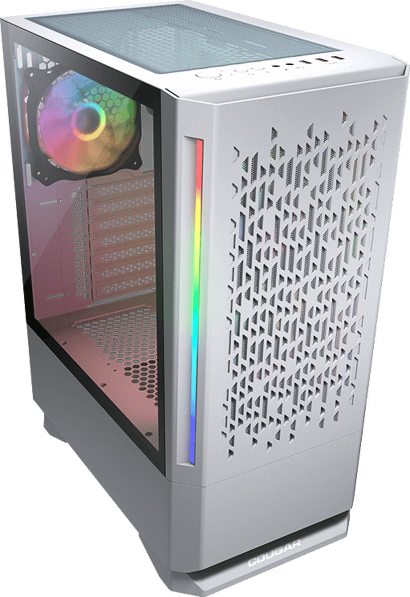 MX430 Air RGB Mid-Tower Case - White, Temoured Glass, 3x ARGB Fans - afbeelding 4