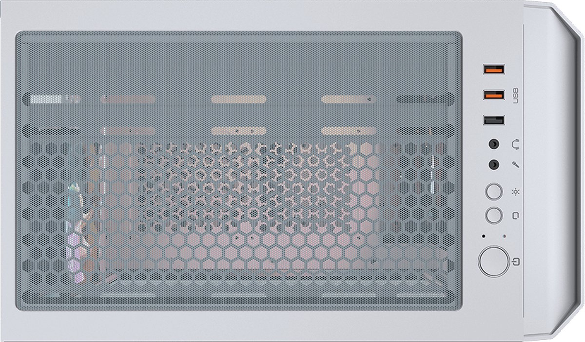 MX430 Air RGB Mid-Tower Case - White, Temoured Glass, 3x ARGB Fans - afbeelding 6