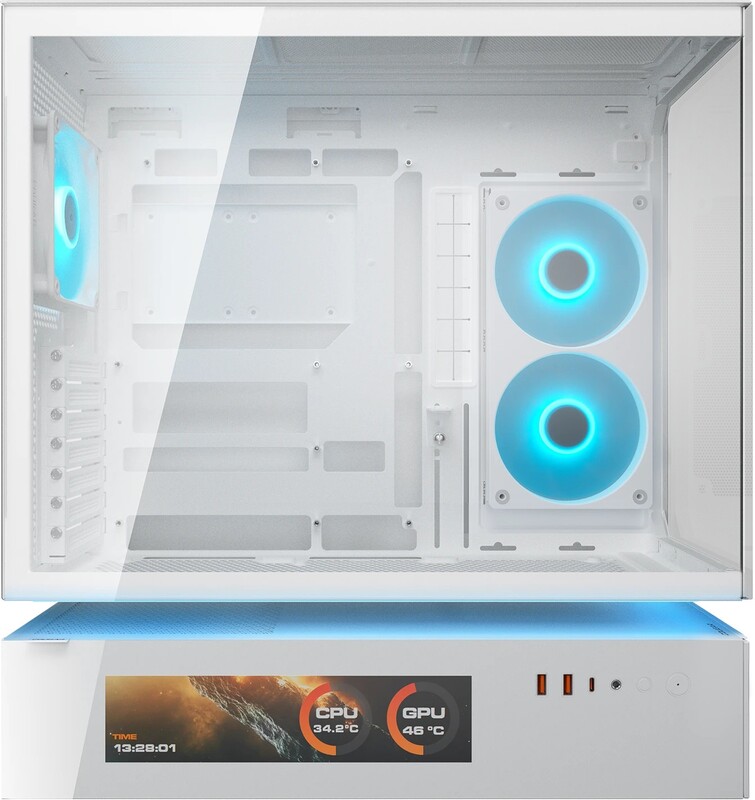 Cougar cfv235 vision midi tower wit 3 orig - Cougar CFV235 Vision White Mid Tower ATX Case