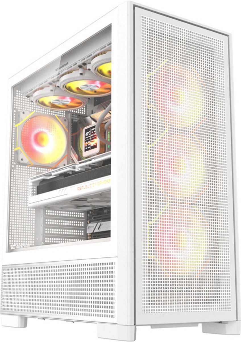 Darkflash Darkflash Airnova Pc-Behuizing Met 3 Ventilatoren, Wit En Efficiënte Koeling