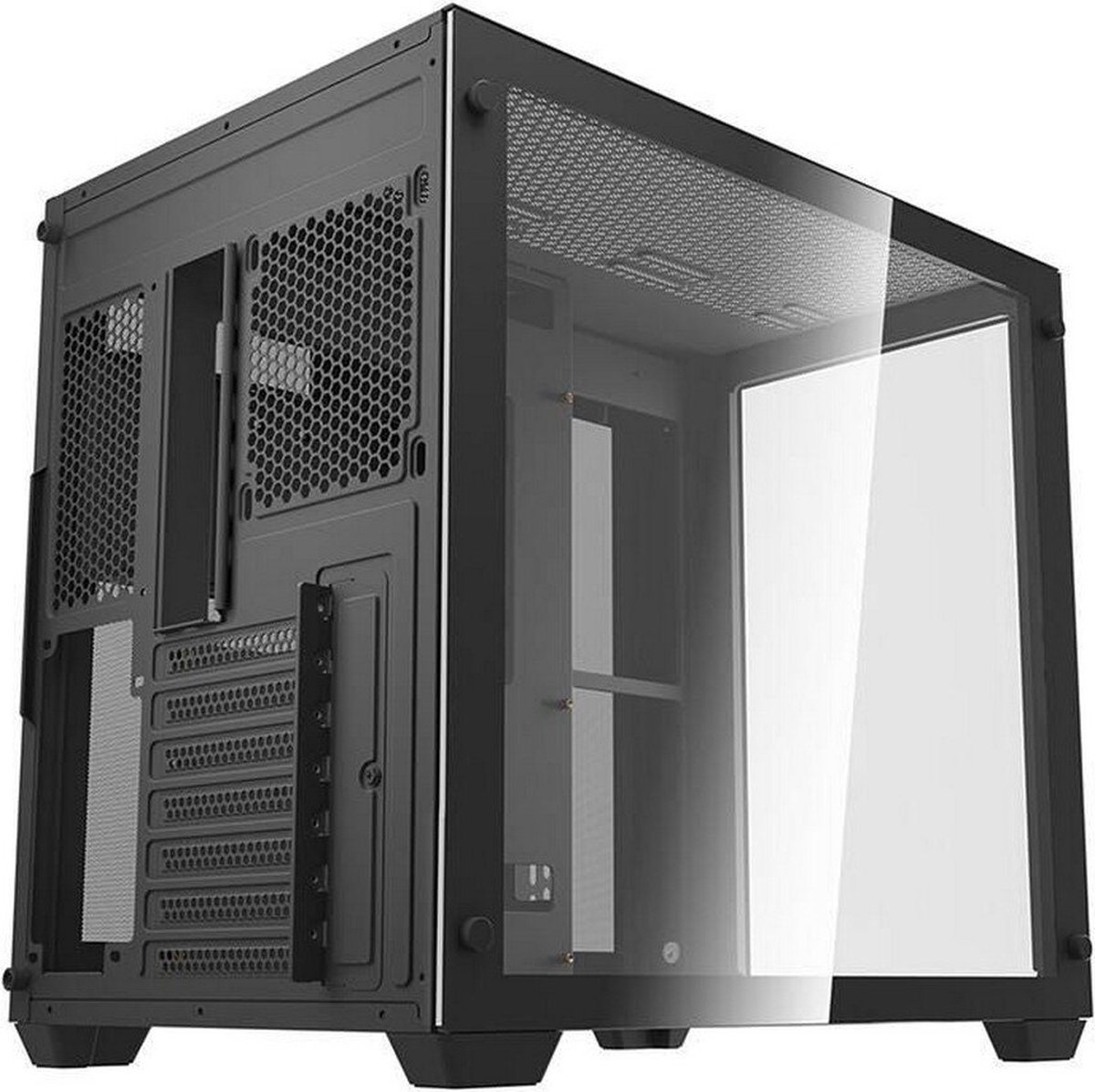 C285 Black ATX Mid-Tower PC Case met Gehard Glas - afbeelding 6