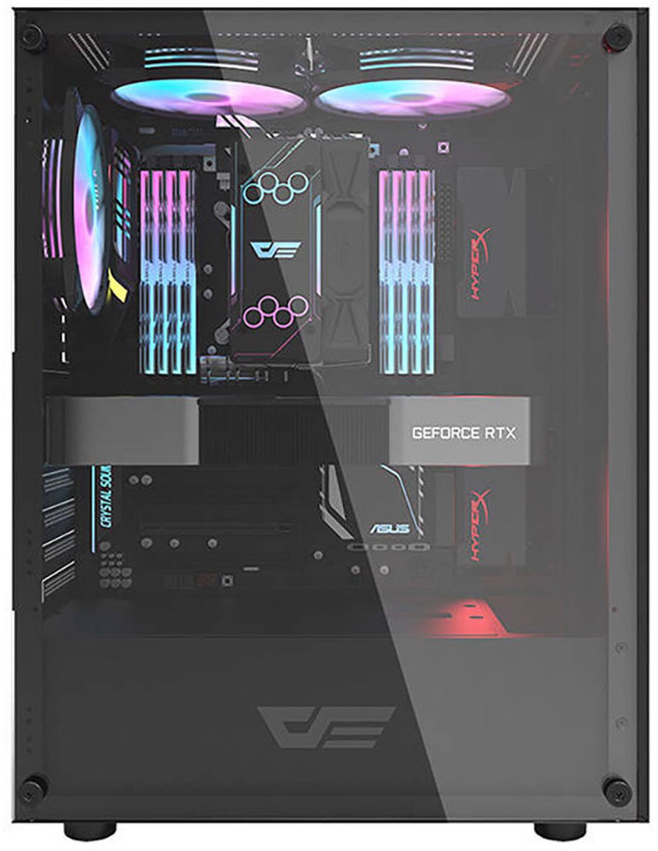 DK100 Black Mid Tower PC Case - afbeelding 5