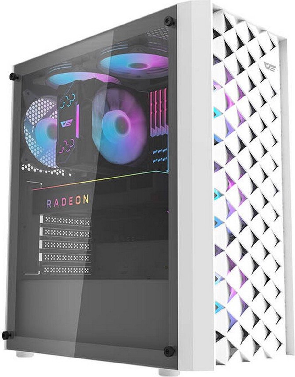 DK351 ATX Mid Tower PC Case White - afbeelding 4