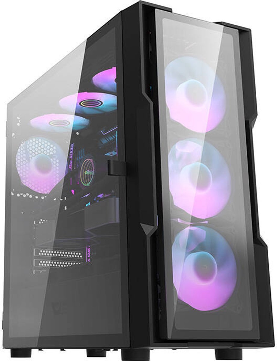 Darkflash Darkflash Dk431 Glazen Computerbehuizing Voor Pc Met 4 Rgb-Ventilatoren