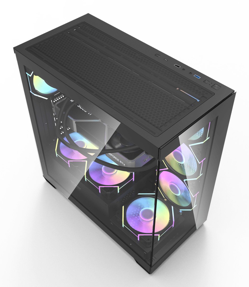 DS900 ATX Mid-Tower PC Case Black - afbeelding 4