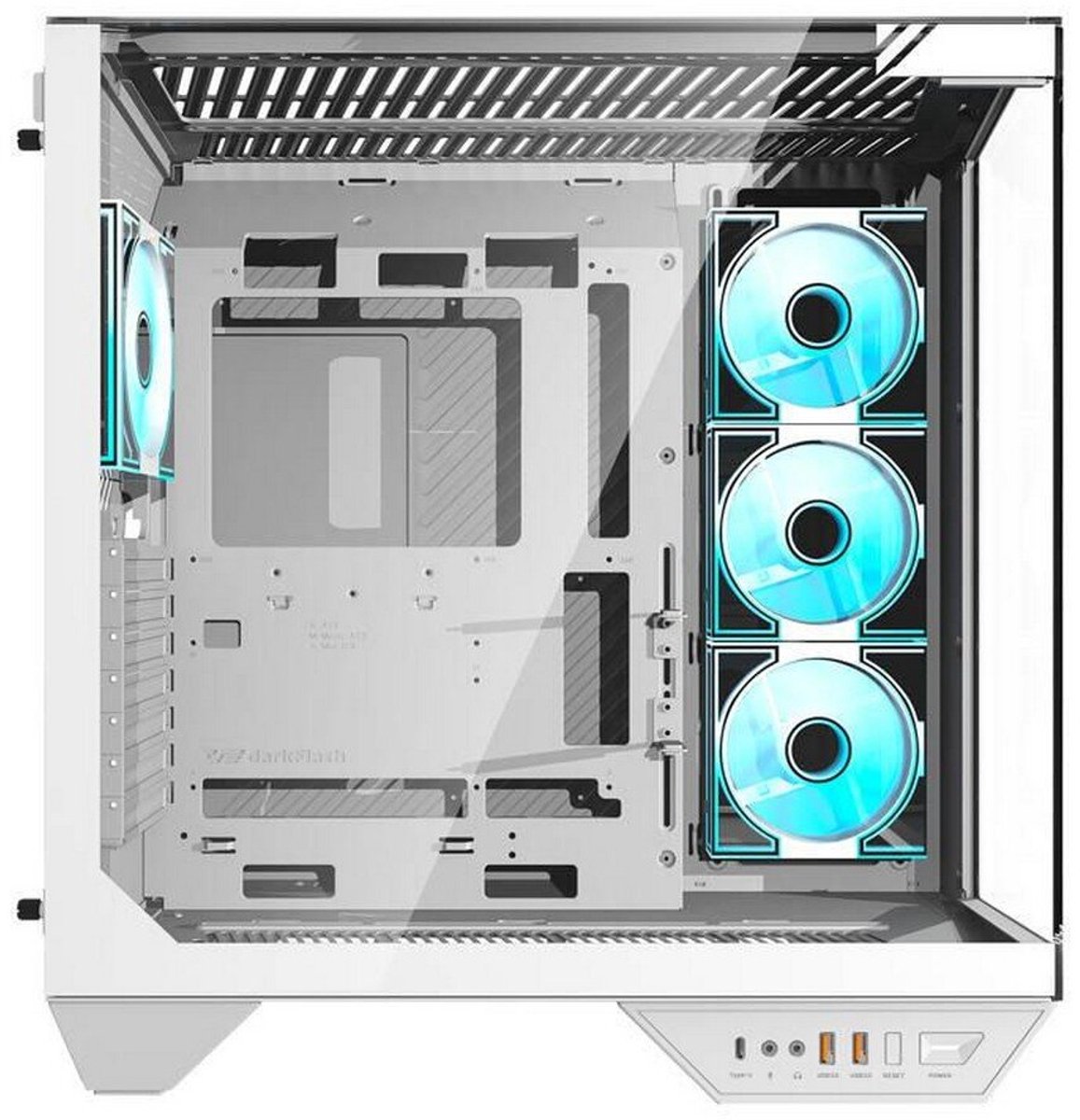 DY470 Wit Panoramische Glazen Gaming PC Kast Behuizing (White) - afbeelding 6