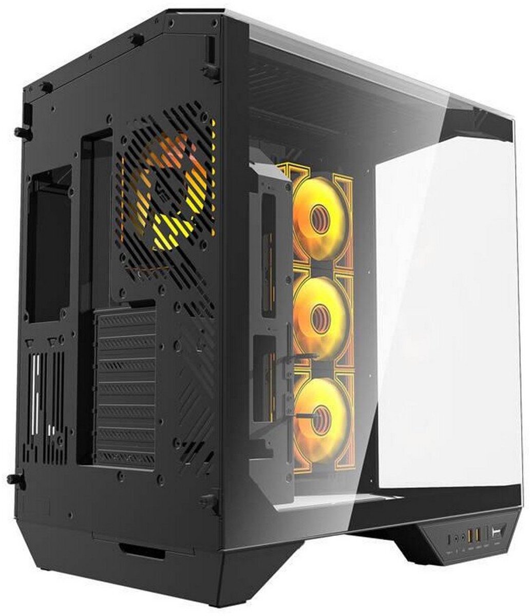 DY470 ATX Mid Tower Panoramic PC Case Black - afbeelding 4