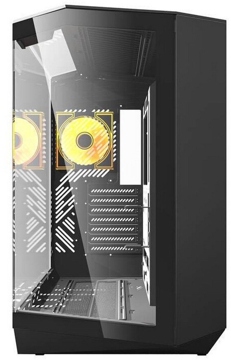 DY470 ATX Mid Tower Panoramic PC Case Black - afbeelding 5