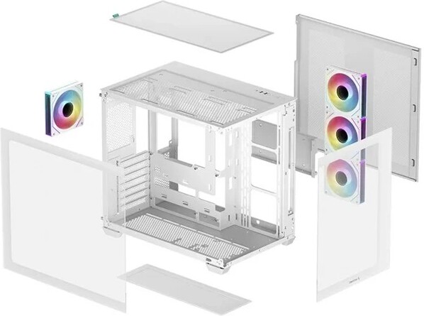 Deepcool cg530 4f midi tower behuizing 976 4 orig - DeepCool CG530 4F WH Behuizing