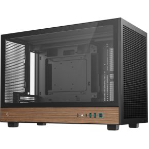Deepcool ch260 wood micro tower zwart h 3 orig - DeepCool CH260 WOOD Micro Tower Case - Black Wood Grain, 360mm AIO