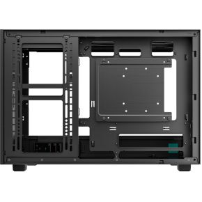 Deepcool ch260 wood micro tower zwart h 6 orig - DeepCool CH260 WOOD Micro Tower Case - Black Wood Grain, 360mm AIO