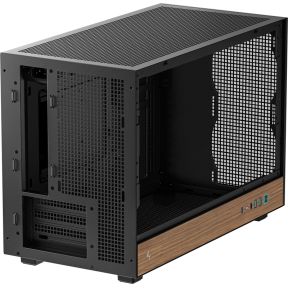 Deepcool ch260 wood micro tower zwart h 7 orig - DeepCool CH260 WOOD Micro Tower Case - Black Wood Grain, 360mm AIO