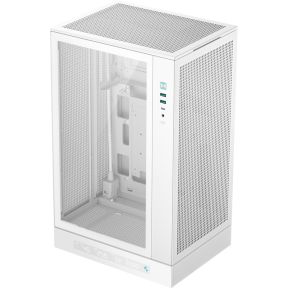 Ch270 Digital Wh Micro-Atx Mini Tower Pc Case, High Airflow Mesh Panels, Digital Vertical Base, Full-Sized Air Cooler Support, Direct Insert Gpu Capable, Support 360Aio, White - afbeelding 2