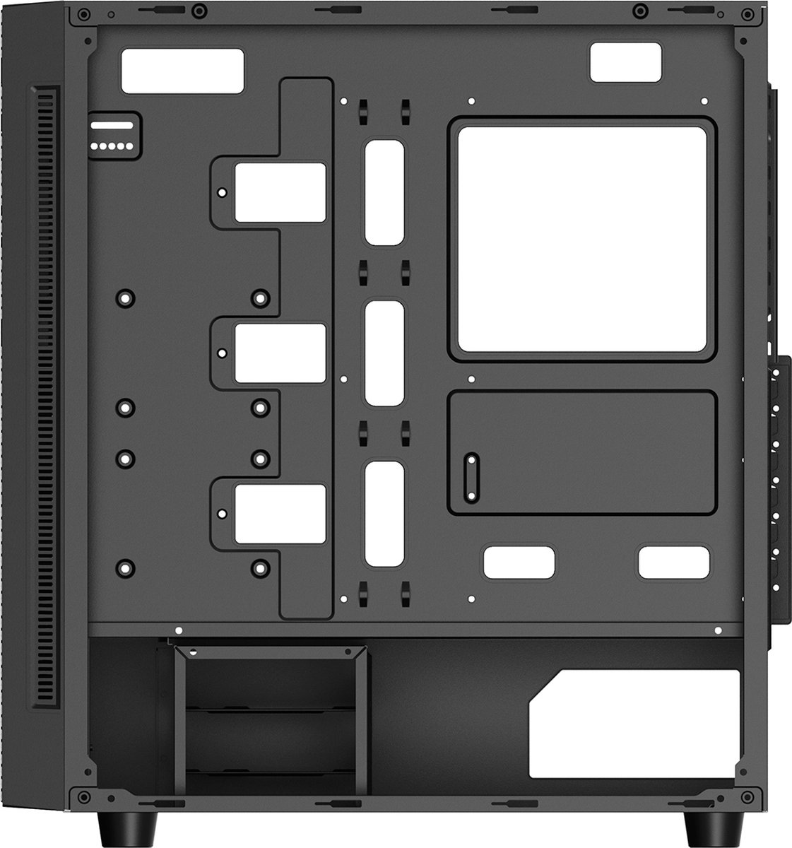 Matrexx 55 Mesh Tempered Glass E-ATX Mid Tower Case - Black - afbeelding 6