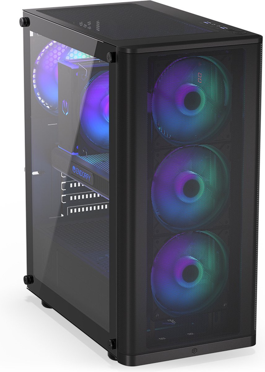 Endorfy Ventum 200 Argb Full Tower Zwart behuizing - afbeelding 2