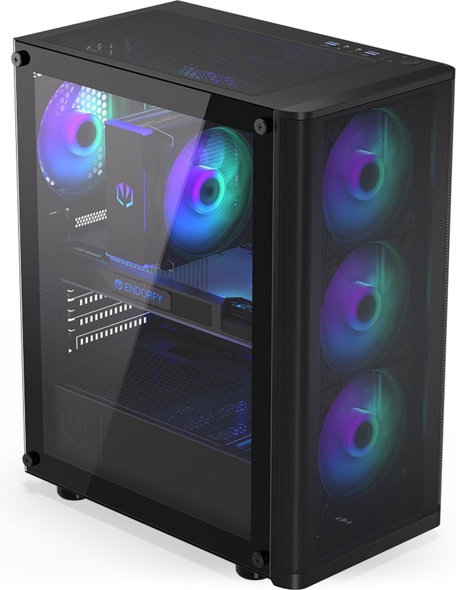 Endorfy Ventum 200 Argb Full Tower Zwart behuizing - afbeelding 4