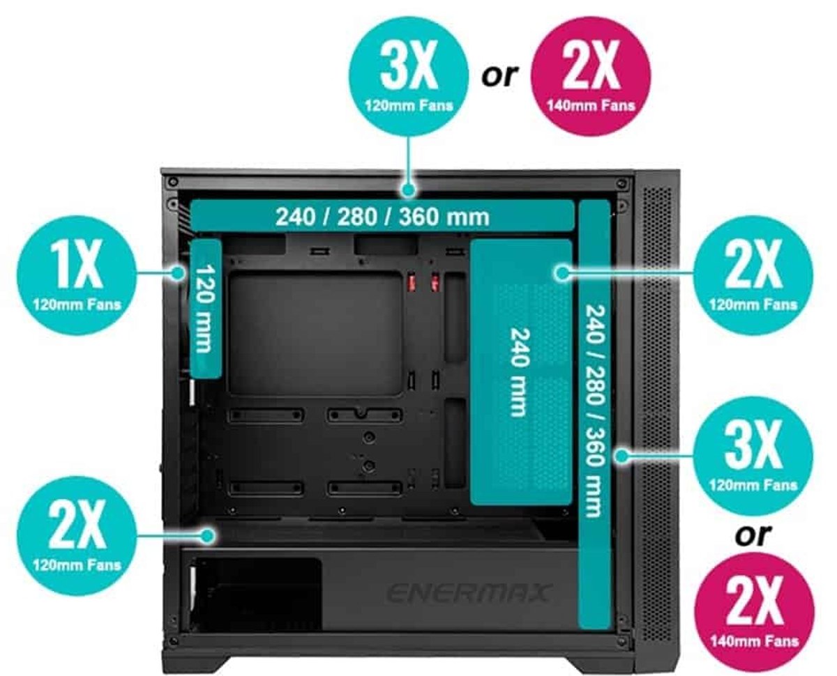 StarryFort SF70F ARGB Tempered Glass Mid-Tower PC Case with Maxpro III 700W PSU - afbeelding 5