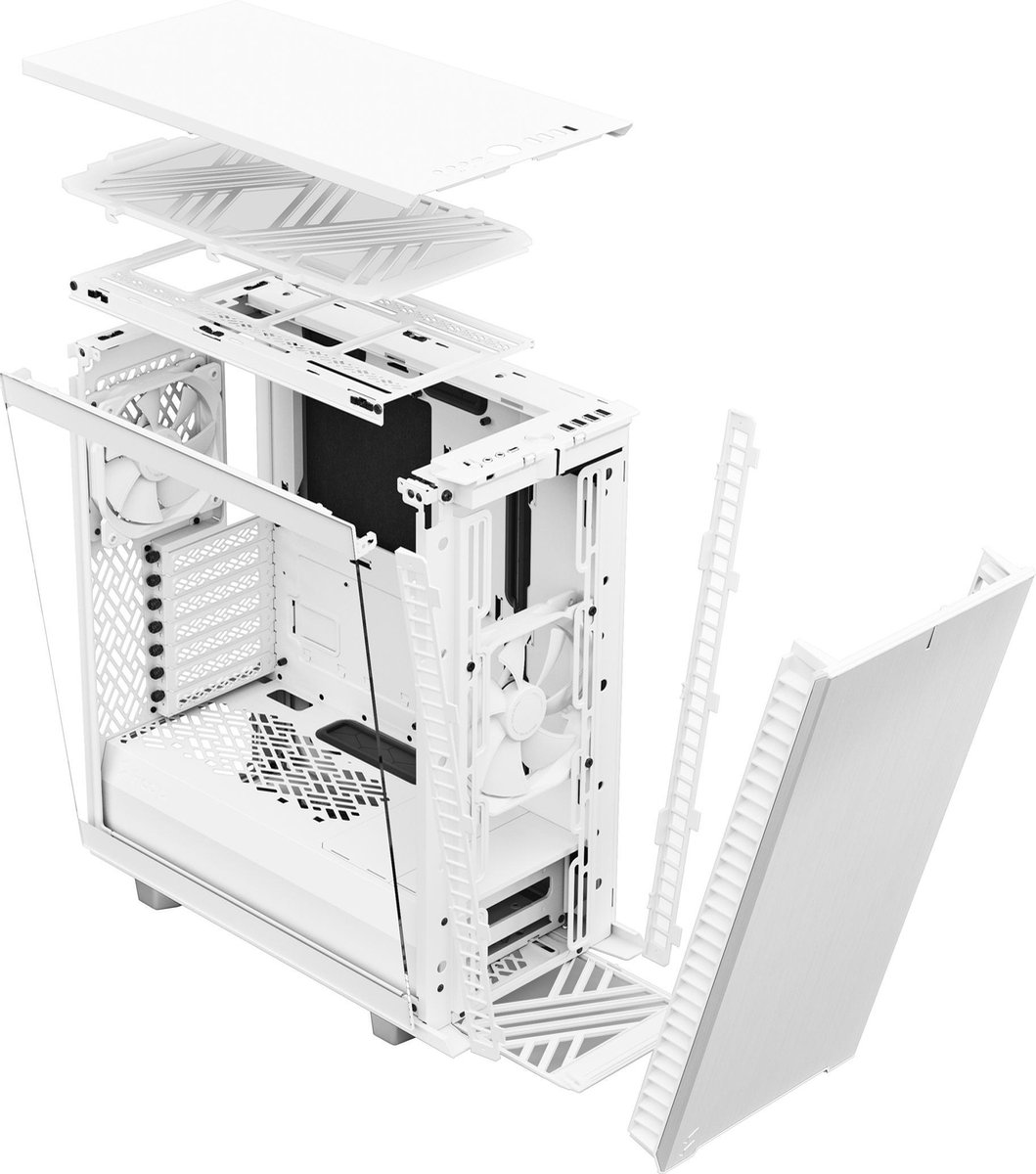 Fractal Design Define 7 Compact White Tg Clear Tint Tempered Glass Atx behuizing - afbeelding 3
