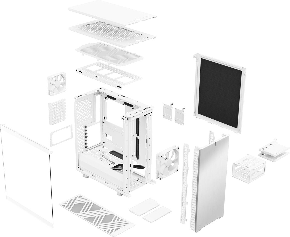 Fractal Design Define 7 Compact White Tg Clear Tint Tempered Glass Atx behuizing - afbeelding 5