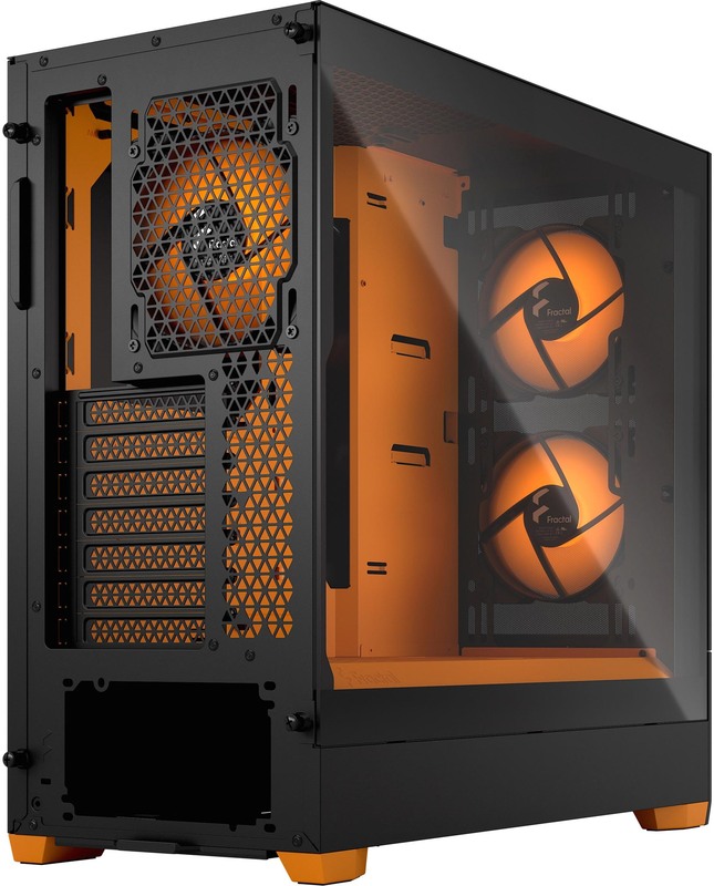 Fractal design pop air orange core tg clear 2 orig - Fractal Design Pop Air RGB Orange Core TG Clear Tint Behuizing