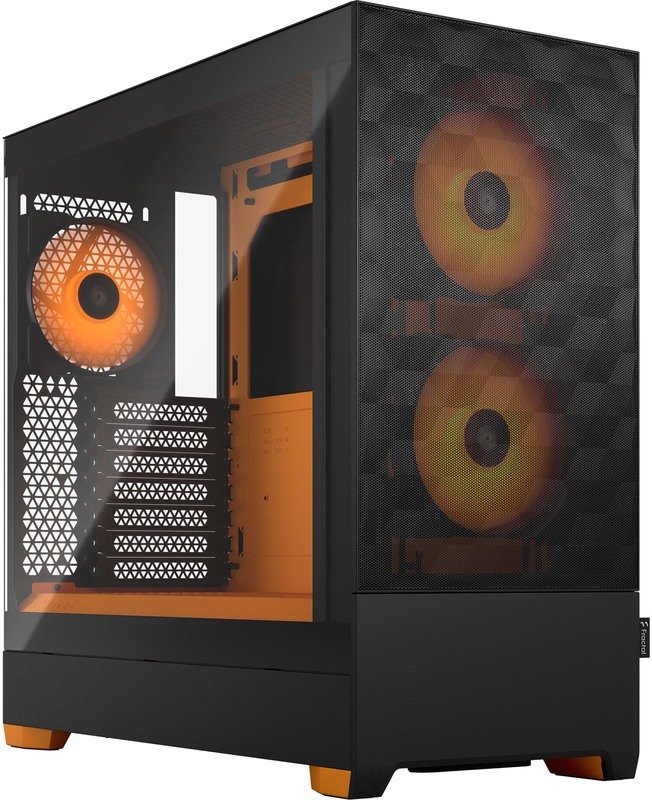 Fractal design pop air orange core tg clear - Fractal Design Pop Air RGB Orange Core TG Clear Tint Behuizing