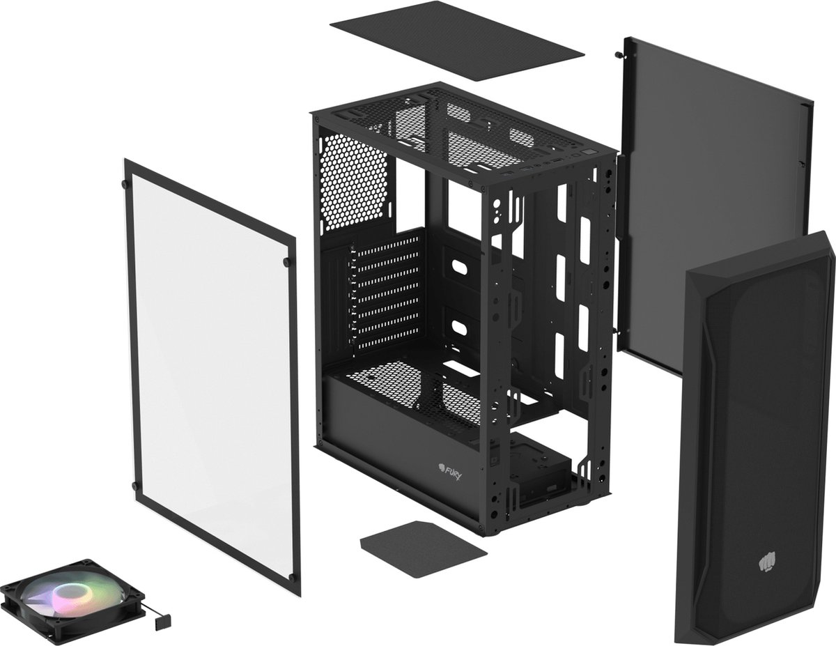 Fury Shobo Sh4 Rgb Midi Tower Zwart behuizing - afbeelding 3