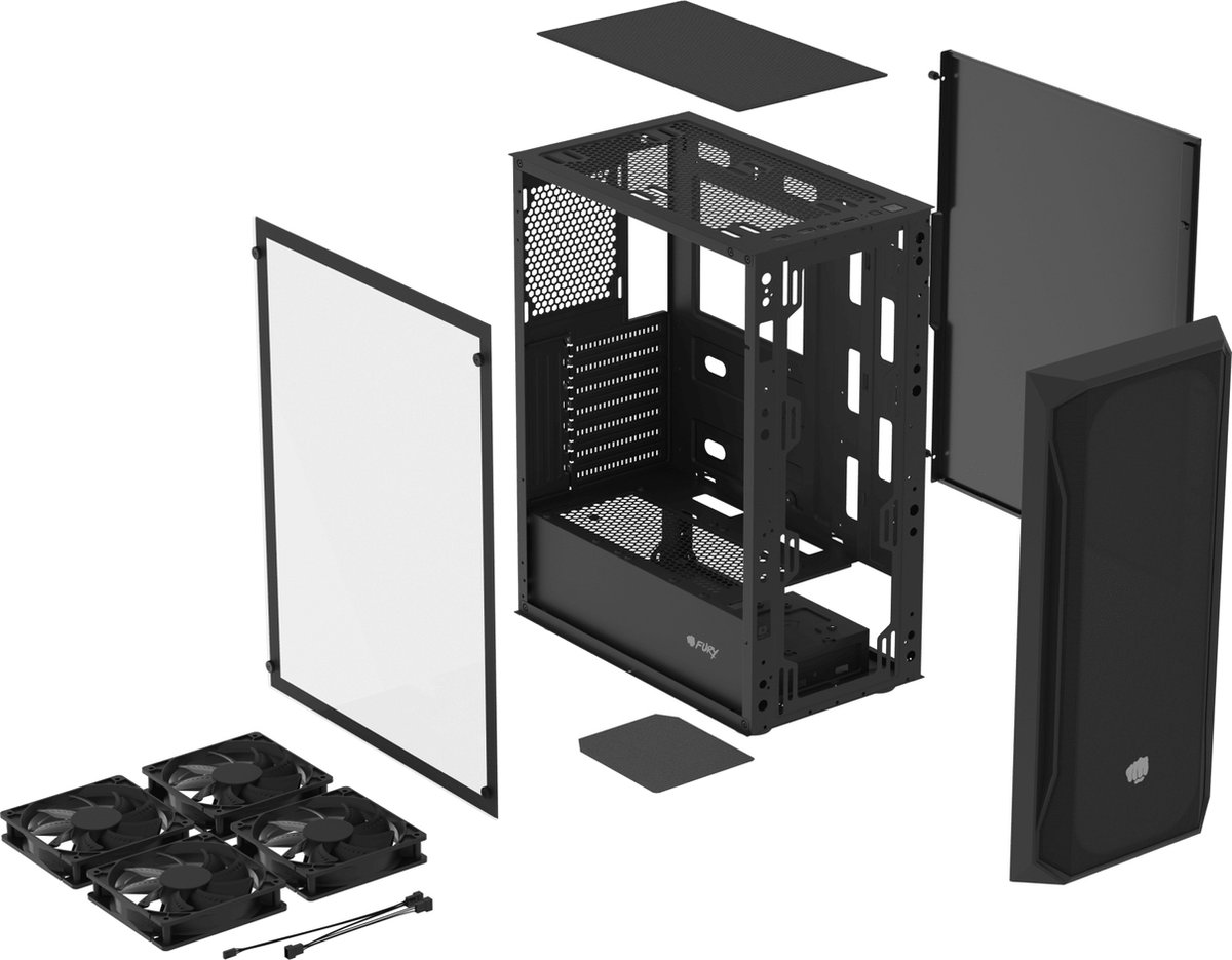 Fury Shobo Sh4F Midi Tower Zwart behuizing - afbeelding 3
