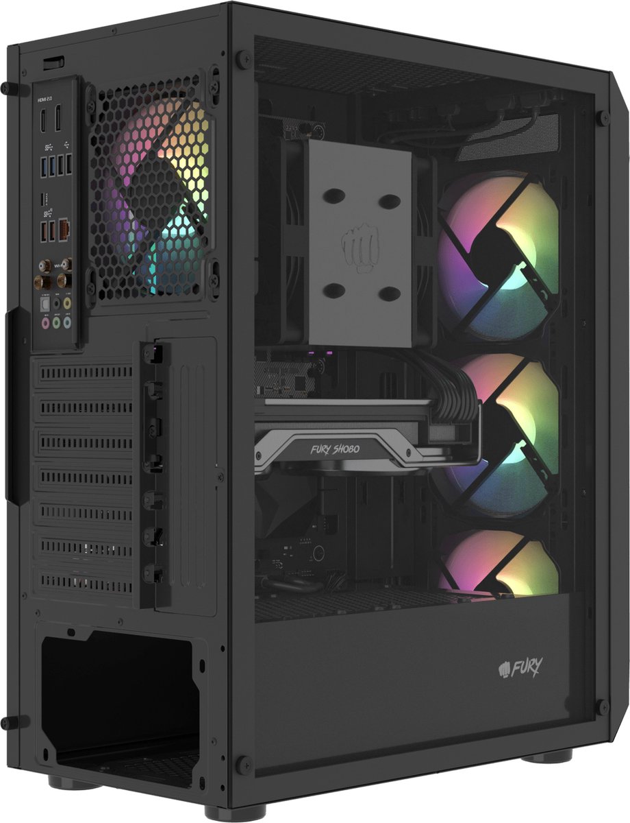 Fury Shobo Sh4F Rgb Midi Tower Zwart behuizing - afbeelding 3