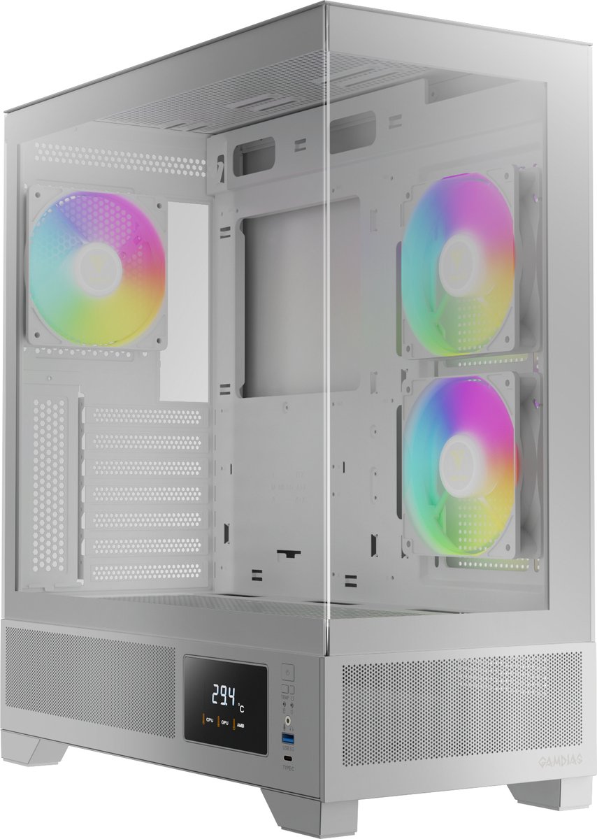 Atlas M1 Aquarium Gaming Case White - afbeelding 8