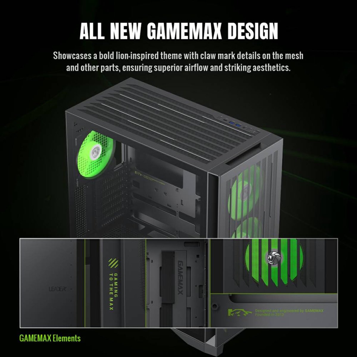 GameMax Gamemax Leader 2 Bk Full Tower Zwart