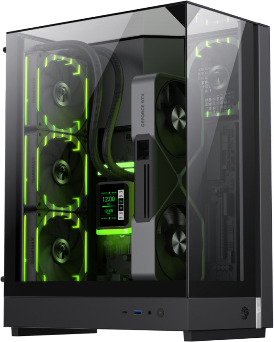 GameMax Gamemax T20 Bk Midi Tower Zwart