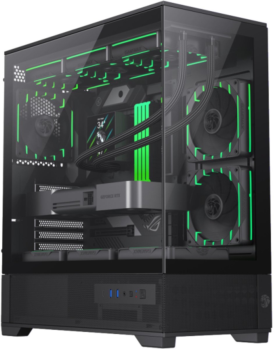 GameMax Gamemax Vista 2 Ab Midi Tower Zwart
