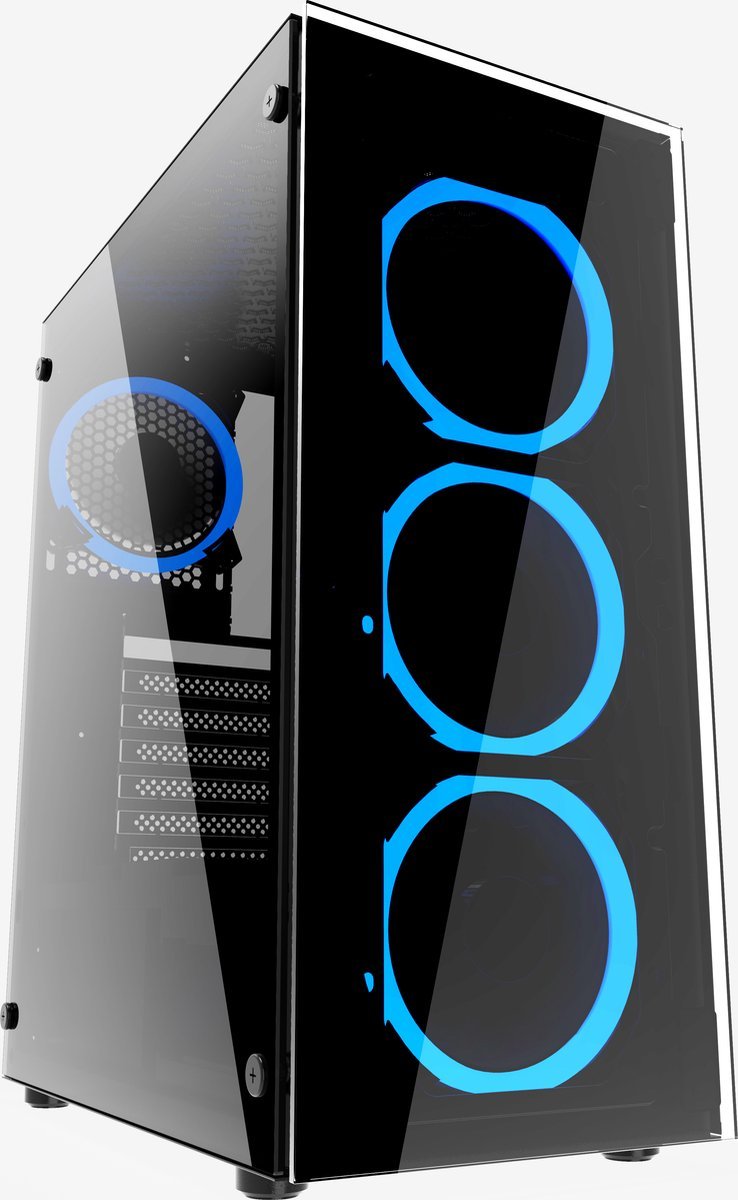 Gembird Gembird Ccc-Fc-1500Rgb Computerbehuizing Midi Tower Zwart, Transparant