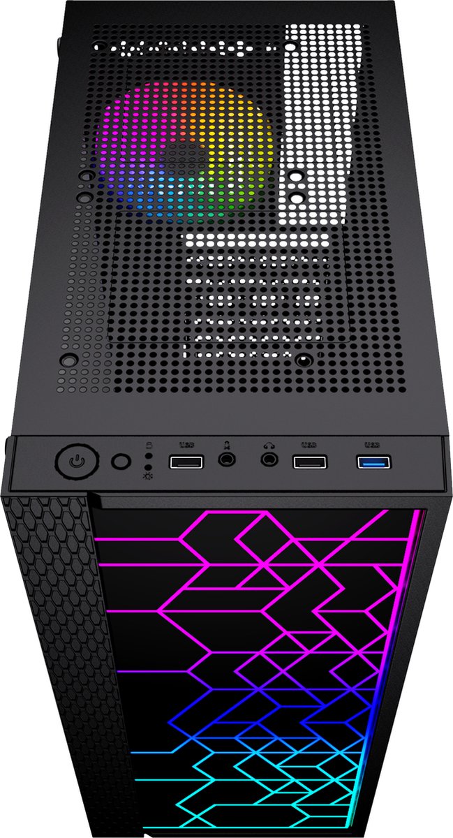 Gembird Fornax 2500 Midi Tower Zwart behuizing - afbeelding 2