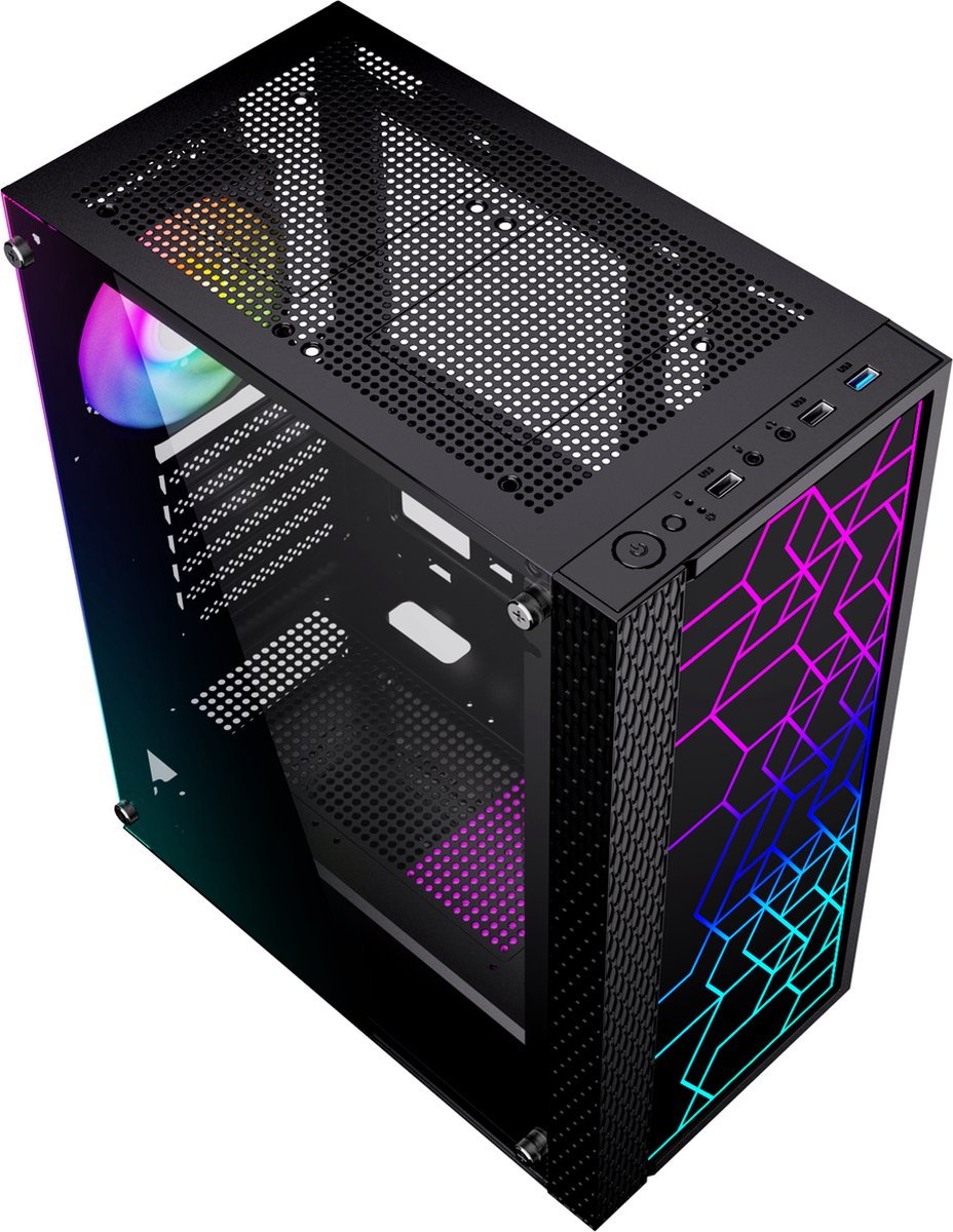 Gembird Fornax 2500 Midi Tower Zwart behuizing - afbeelding 5