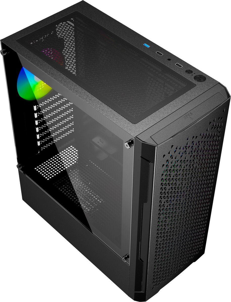Gembird Fornax 400X Midi Tower Zwart behuizing - afbeelding 7