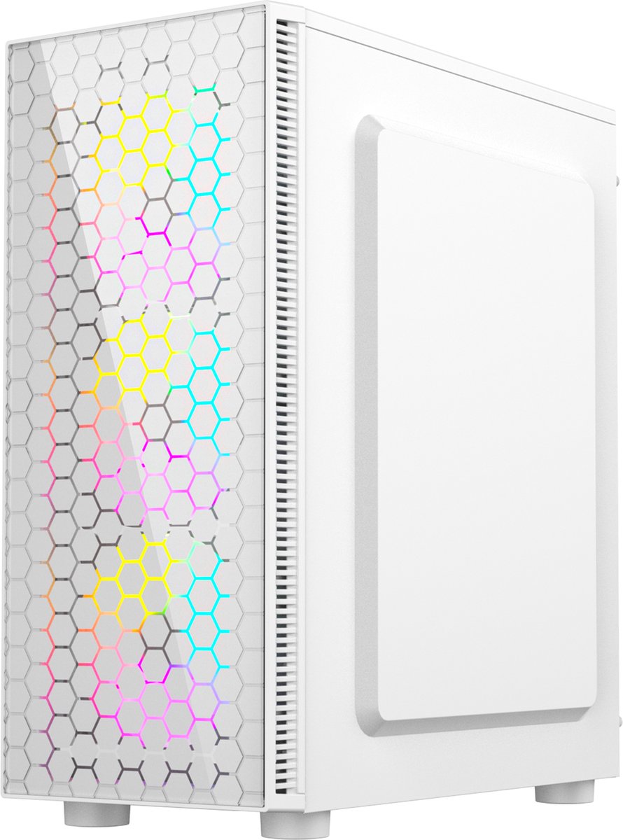 Fornax 500 ARGB Midi Tower Gaming Case Zwart met Gehard Glas Paneel - afbeelding 2