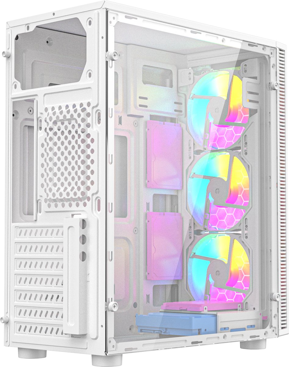 Fornax 500 ARGB Midi Tower Gaming Case Zwart met Gehard Glas Paneel - afbeelding 4