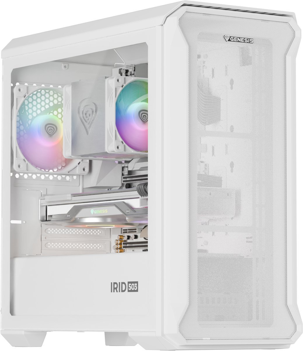 Genesis Irid 503 Mini Tower Transparant, Wit