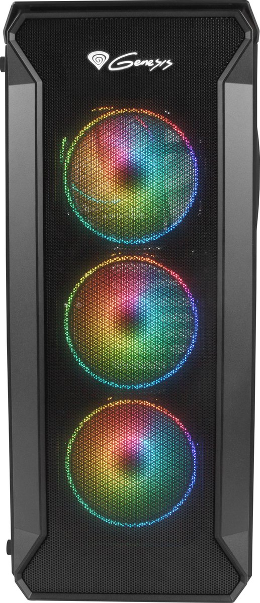 Irid 505 ARGB V2 Black Mid Tower PC Case with Tempered Glass and 4x 120mm ARGB Fans - afbeelding 6