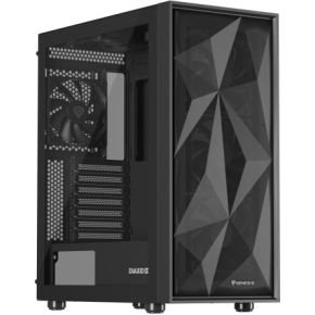 Pc-Kast Genesis Diaxid 605F Midi Tower Window Usb-C Zwart