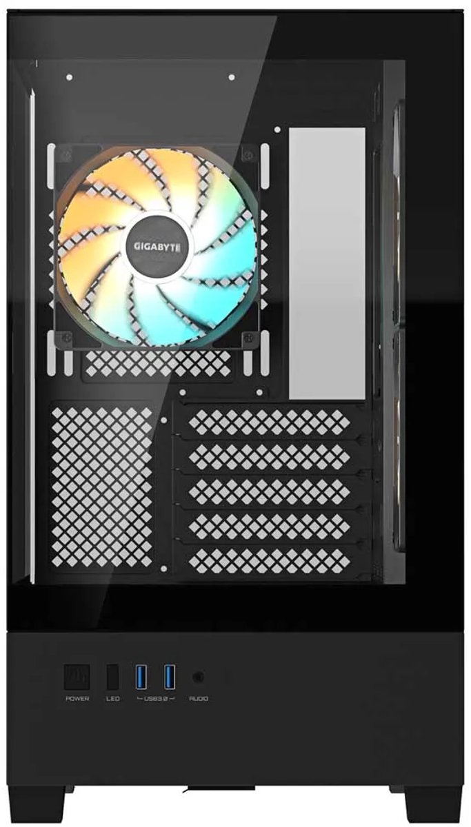 C201 PANORAMIC Mid Tower PC Case - Black - afbeelding 4