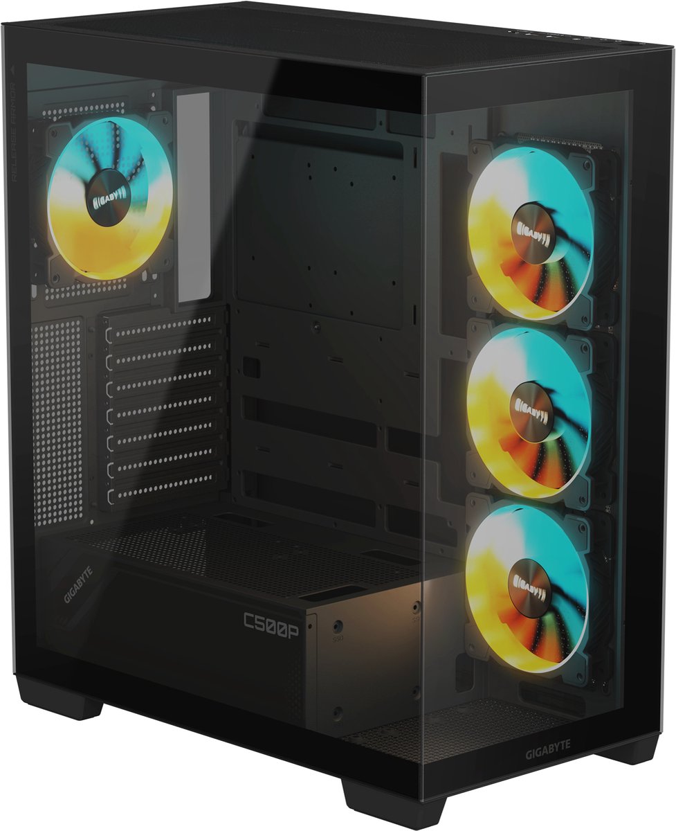 Gigabyte C500 Panoramic Stealth Midi Tower Zwart behuizing - afbeelding 5