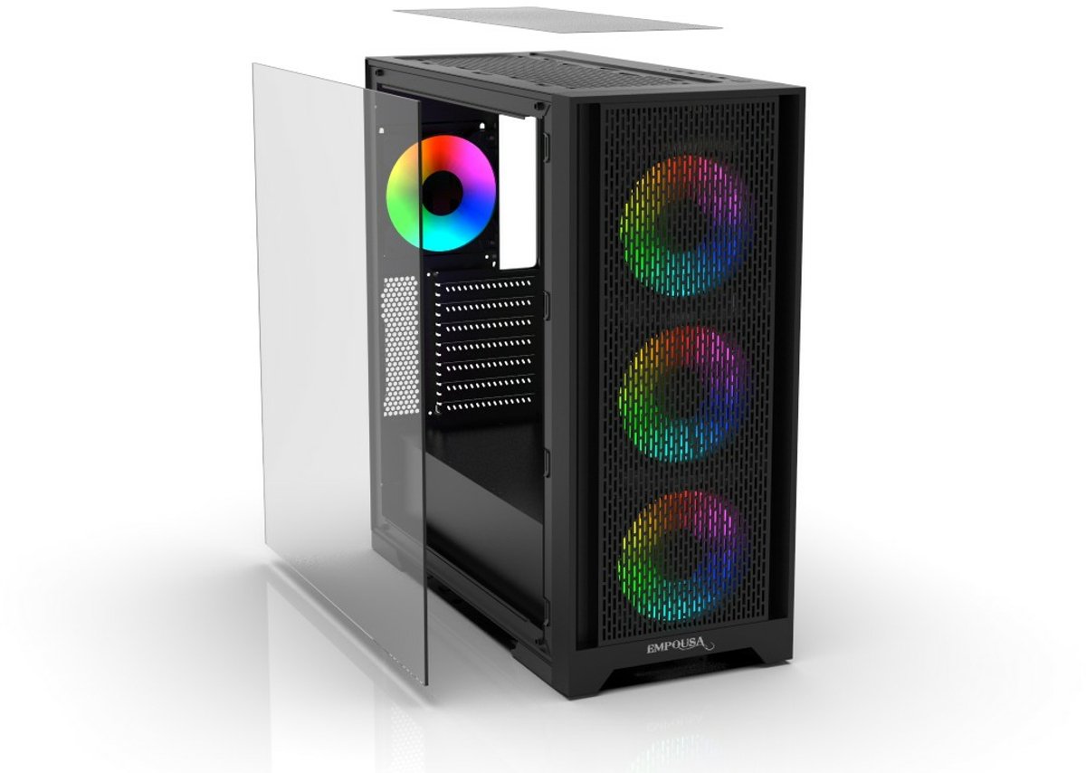 Inca Emg-17Xb Computerbehuizing Midi Tower Zwart - afbeelding 2