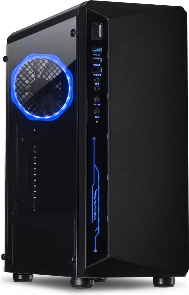 Inter-Tech C-3 Saphir Rgb | Midi Tower | Zwart behuizing - afbeelding 5