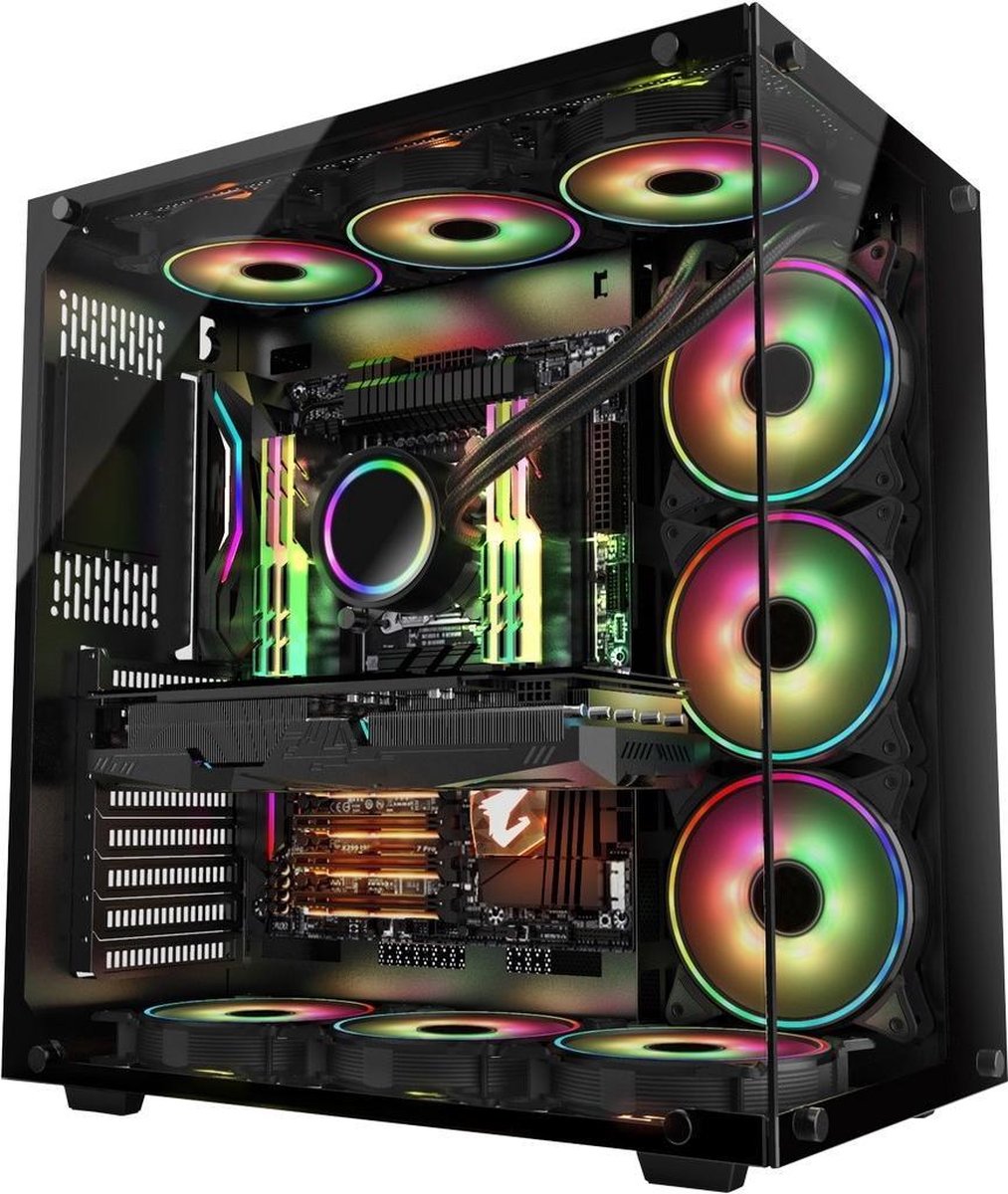 Inter-Tech C-701 Panorama Full Tower Zwart behuizing - afbeelding 3