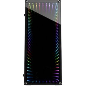 Inter-Tech X-908 Infini2 | Infinity Mirror | Tower Case | Usb-C | Zwart - afbeelding 2